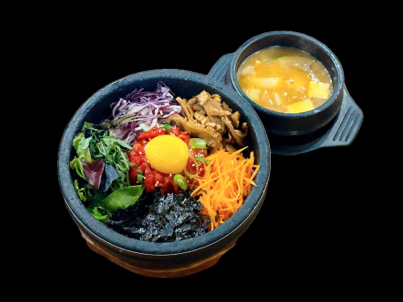 Raw Beef Tartar Stone Pot Rice 육회돌솥비빔밥