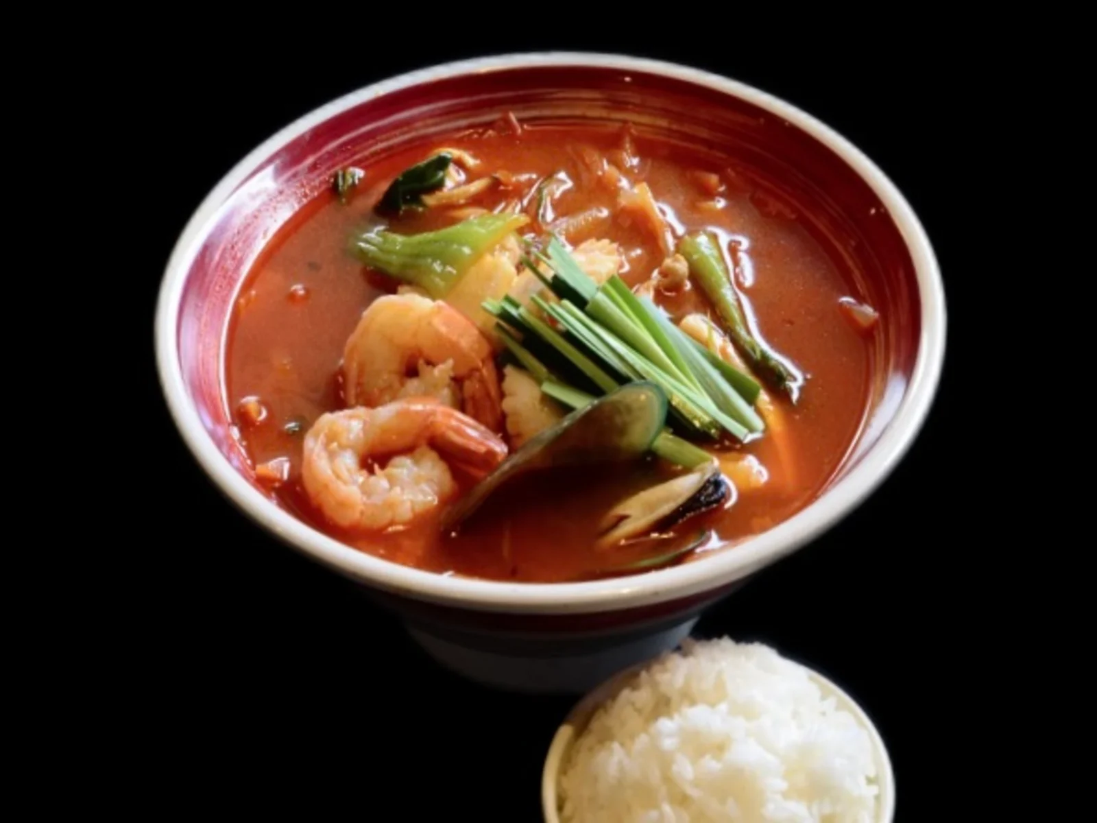 Chili Seafood Soup with Rice (짬뽕밥)