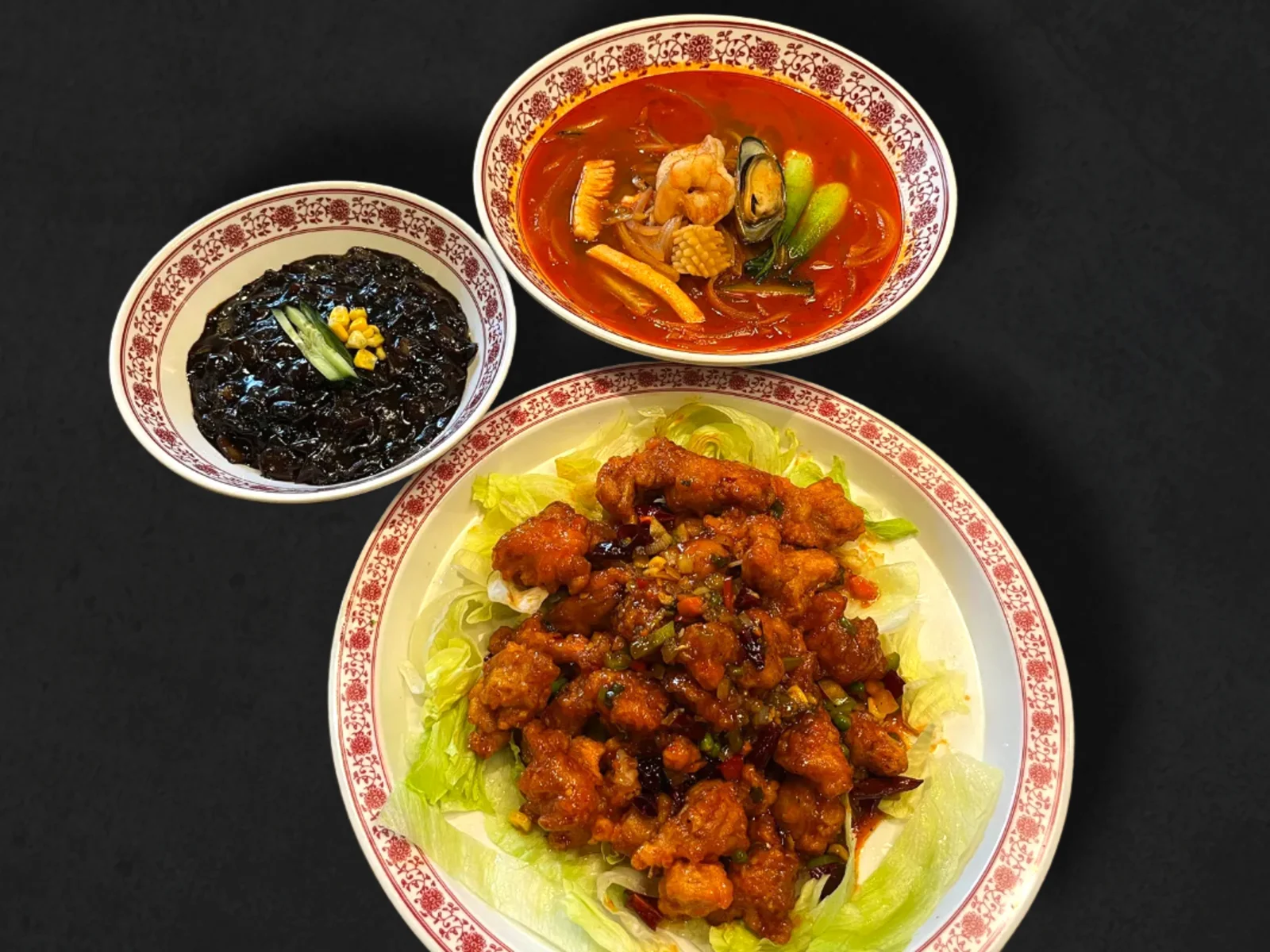 Spicy Chicken Combo (깐풍기 콤보)